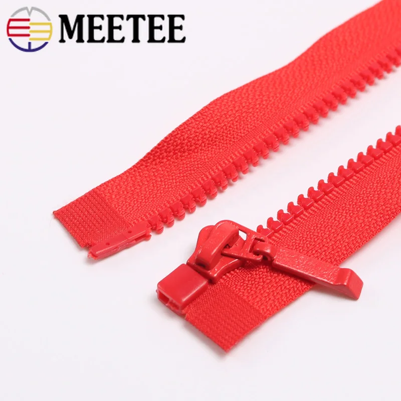Meetee 5/10 шт. 70 см Одиночная молния с открытым концом 3 # из смолы для пуховой куртки