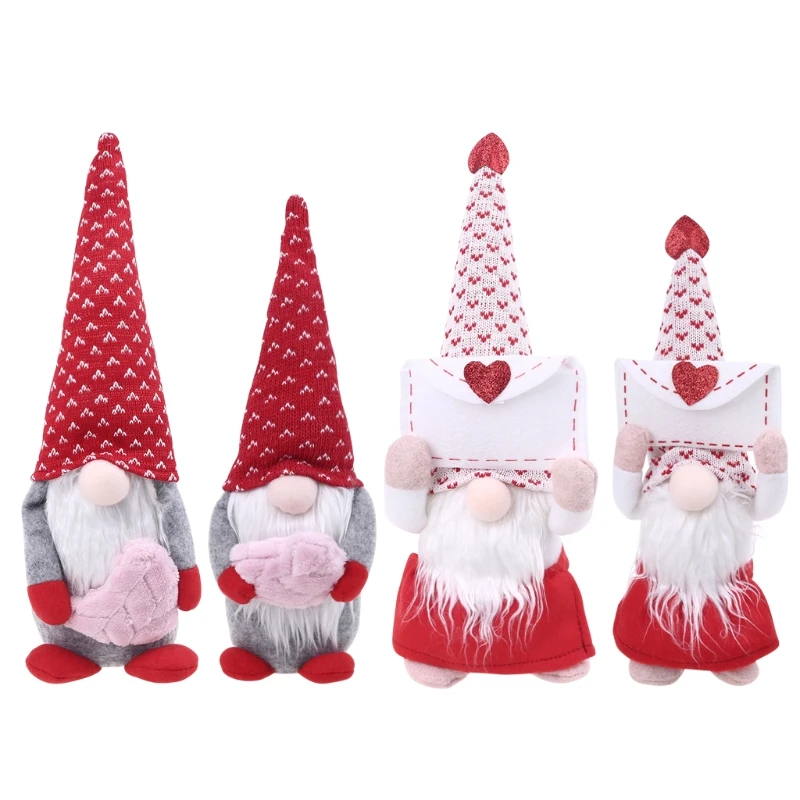 

Handmade 2021 Envelope and Love Swedish Santa Gnome Plush Doll Holiday Figurines Toy Valentine's Day doll Ornaments