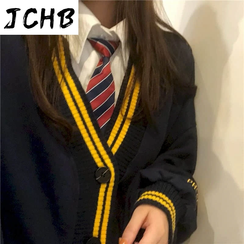 

2021 Women New Spring Fashion 2pc Shirt Sets Retro White Tie Blouse&knitted Loose Sweater Female Student Shirts Sweater Tops Sui