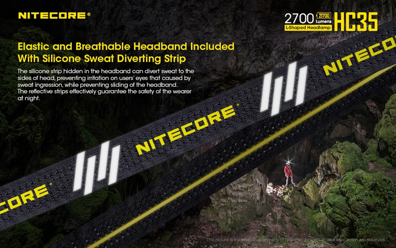 2700 люмен Nitecore HC35 4 x CREE XP-G3 S3 светодиоды следующего поколения 21700 Г-образный налобный фонарь с аккумулятором 4000 мАч