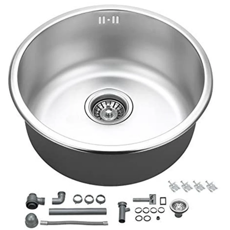 

Встраиваемая кухонная раковина из нержавеющей стали 304, круглая столешница, кухонная раковина черного цвета, уловитель волос