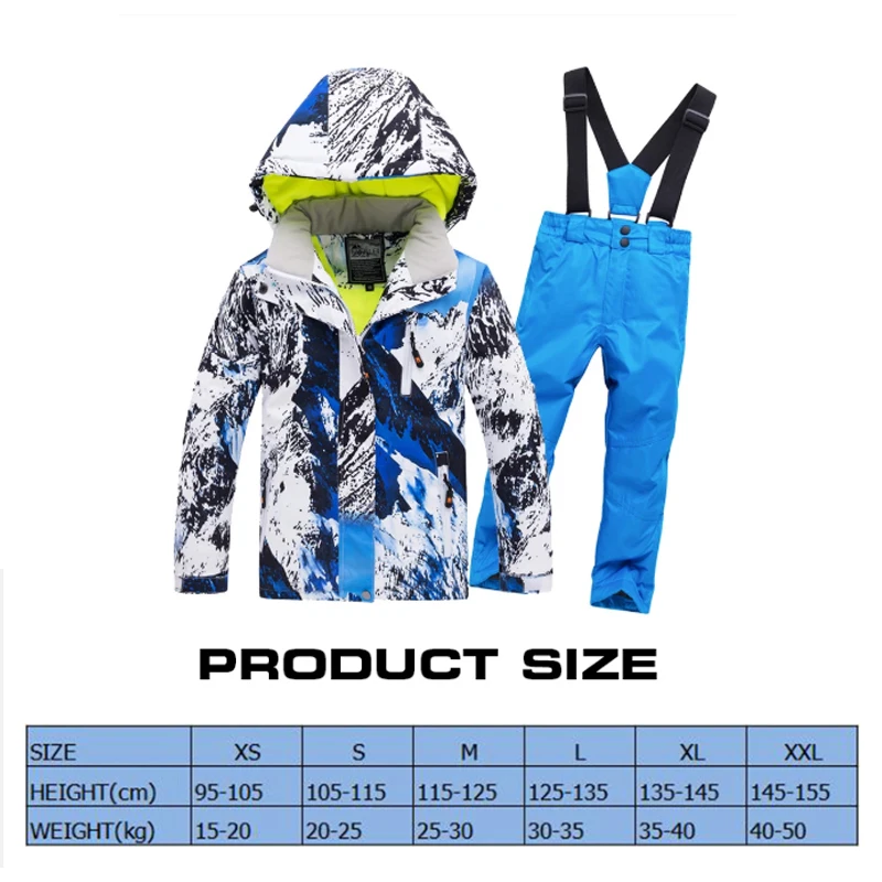 Детский Зимний лыжный костюм ветрозащитный водонепроницаемый детский теплый