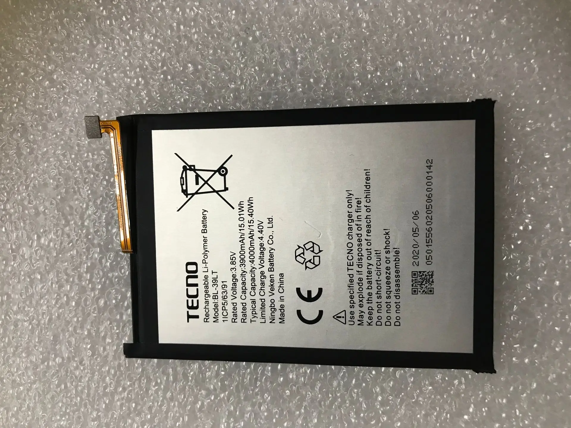 100% Новый оригинальный аккумулятор для TECNO BL-39LT, новый литий-ионный полимерный аккумулятор