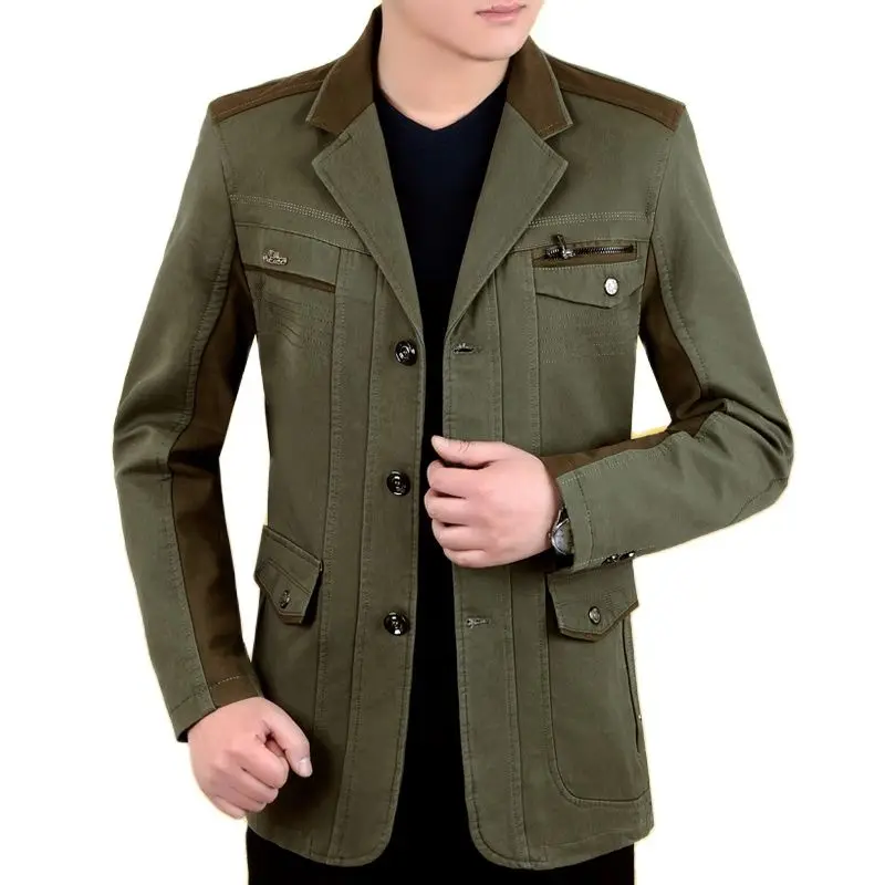 

Spring Autumn Fashion Jacket Men Coat Thin Business Leisure Bomber Jacket Windbreaker Male Clothing Plus Size