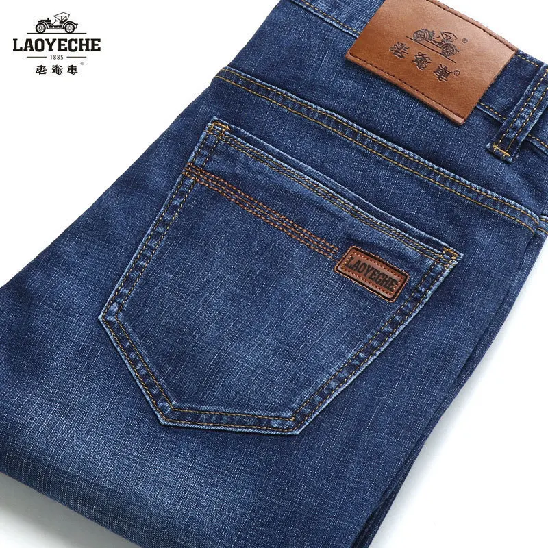 

Luren New Business Stretch Men's Jeans Men's Straight Casual High Waist Loose Pants