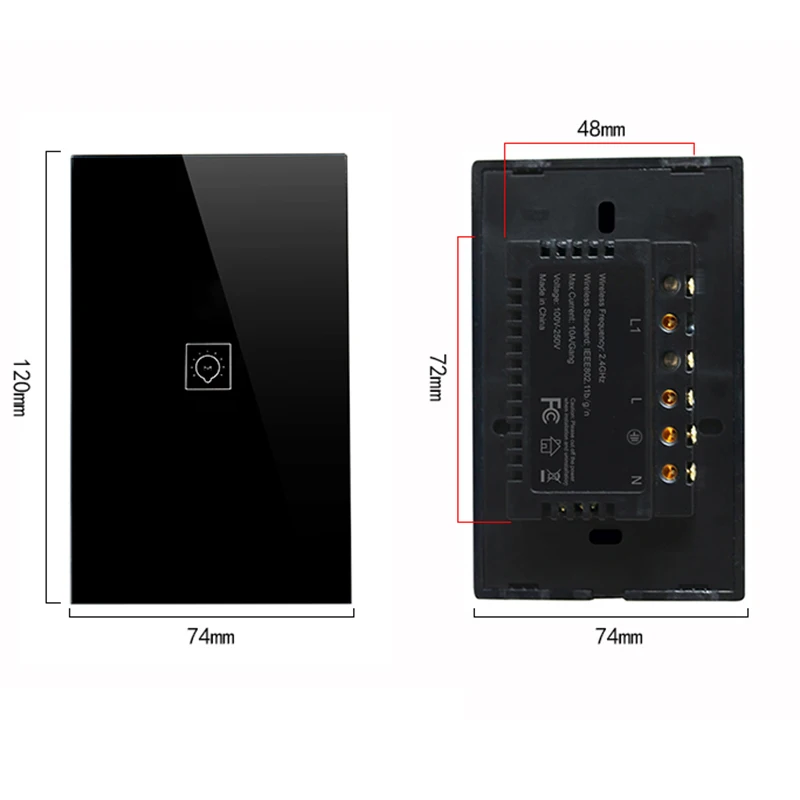 

Wifi Smart Light Switch Glass Screen Press Panel Voice Control Wireless Wall Switch Work with Alexa Echo Google Home