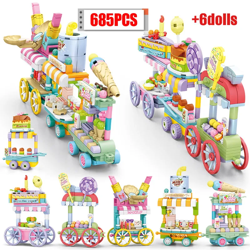 

685 шт., 6 в 1, Мобильная тележка с изображением мороженого