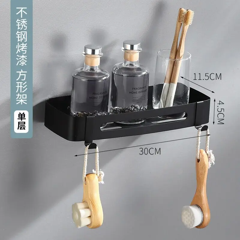 

Bathroom Shelves Perforation-free Wall Mounted Washroom Bathroom Wall Storage Rack Toilet Toilet Corner Tripod