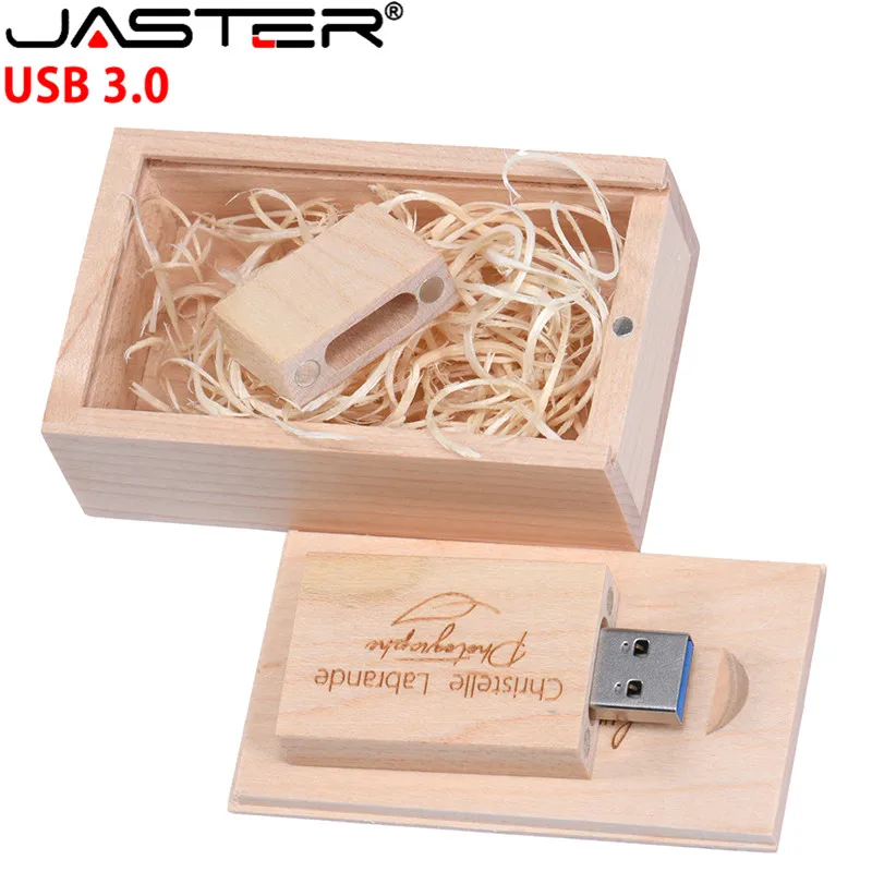 JASTER USB 3 0 клен квадратный деревянный usb + push pull box флеш накопитель 4 ГБ 8 16 32 64 Гб