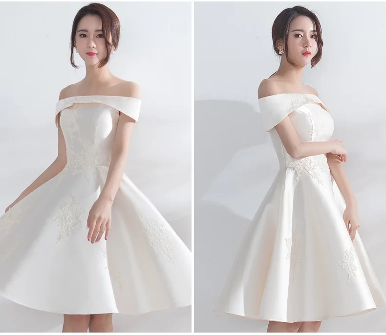 Vivian's Bridal, белое короткое платье без бретелек с открытыми плечами, платье для выпускного вечера с открытой спиной и кружевной аппликацией, простое платье для выпускного вечера для девочек