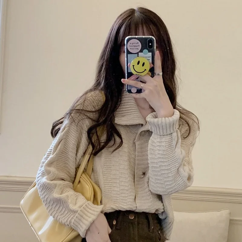 Unif Cardigan Short Sweater Coat Women's Spring 2021 New Net Red Loose Lazy Style Knitted Jum |