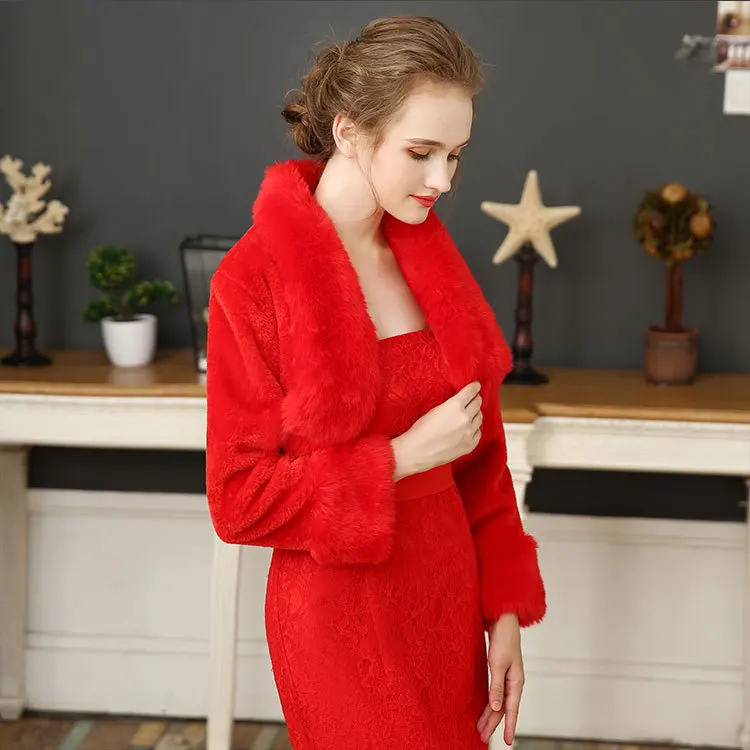2020 Sale Wedding Lace Bolero Toreritas Mujer Bridal Cape Winter New Collar Coat Cheongsam Bridesmaid Dress Warm | Свадьбы и