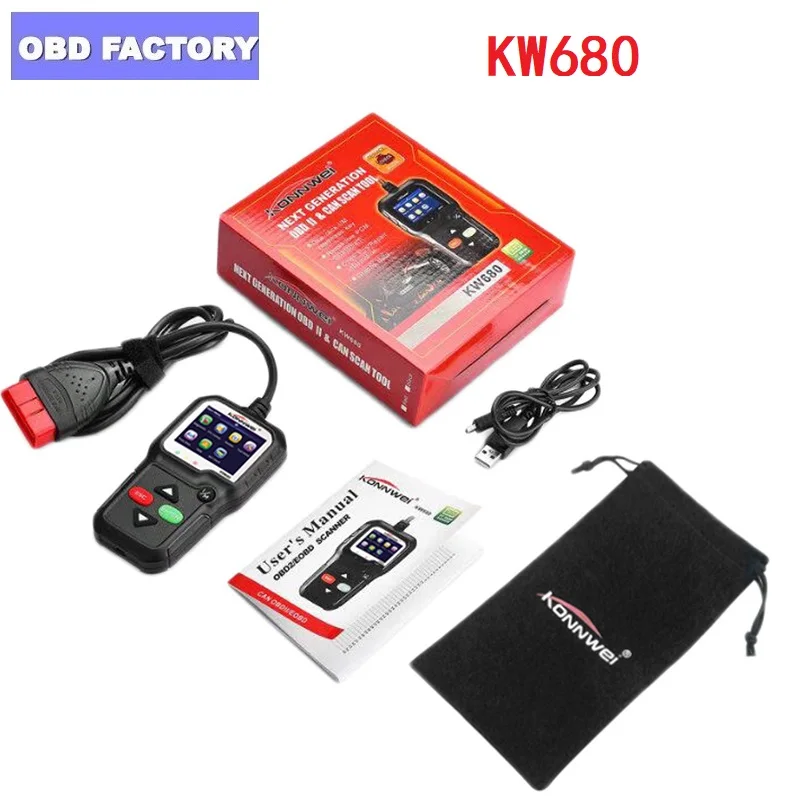 Лучший автомобиль OBD2 сканер считыватель кодеров KW680 Поддержка мульти языков