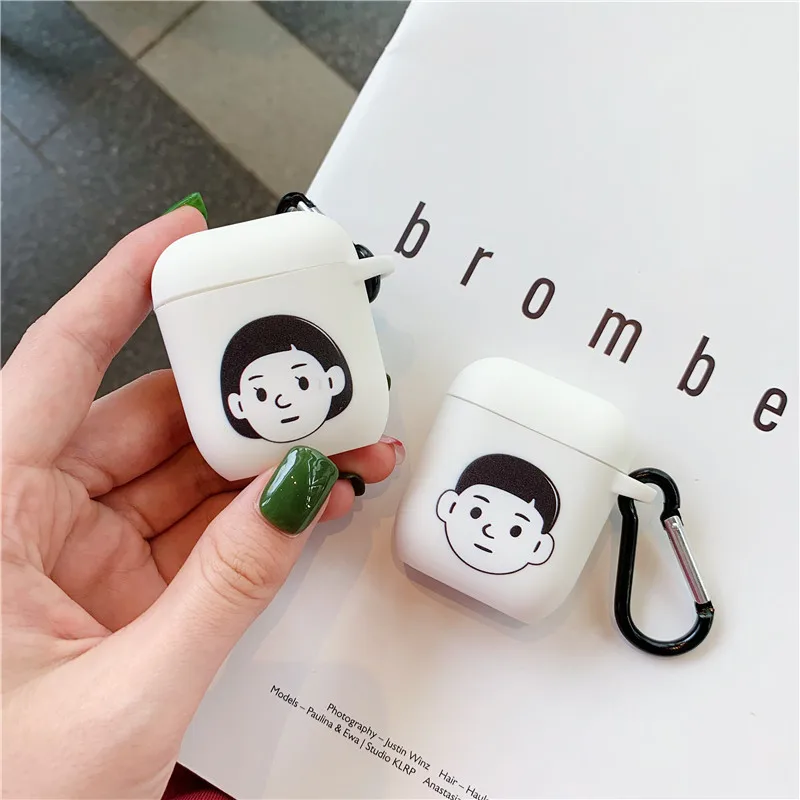 Милые пары изображения для Apple Airpods крышка мультфильм силиконовый Bluetooth наушники чехол s Для Air pods 2 1 гарнитура зарядный чехол сумка