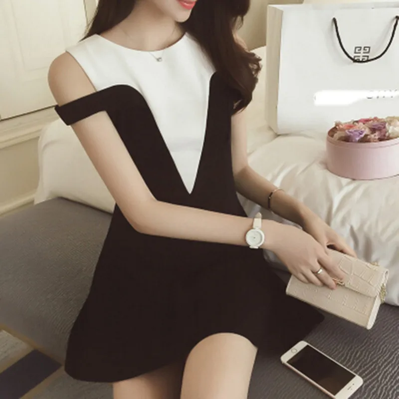 Оптовая продажа летняя одежда новое платье Корейская версия на плечо милое