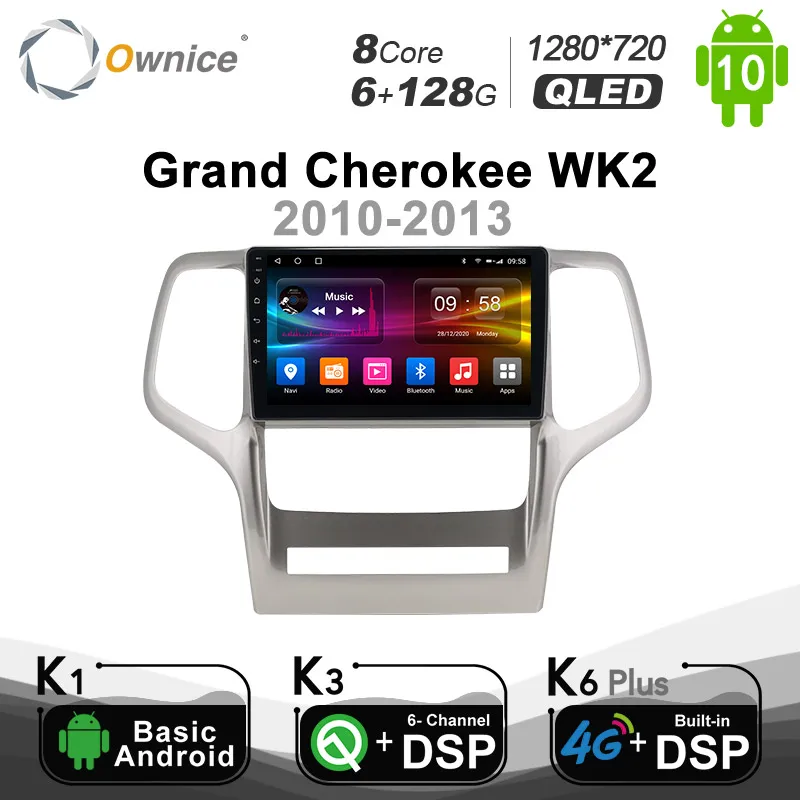 Автомобильный мультимедийный проигрыватель 6G + 128GOwnice Android 10 0 для Jeep Grand Cherokee WK2 2010 -