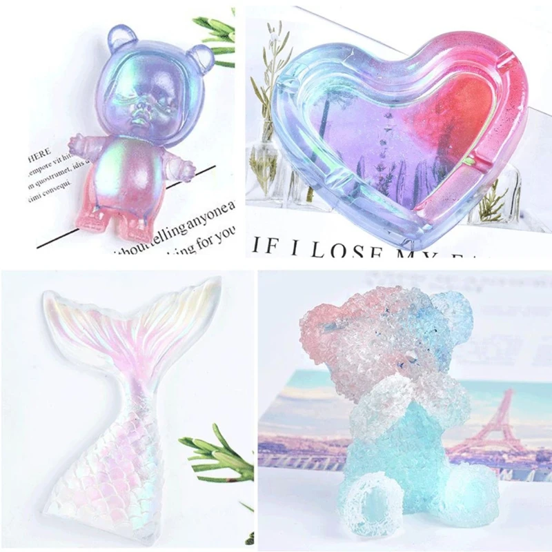 

F2TD 330ft Shiny Color Aurora AB Effect Reflective Mirror Paper DIY Epoxy Resin Jewelry Fillings Resin Mold Jewelry