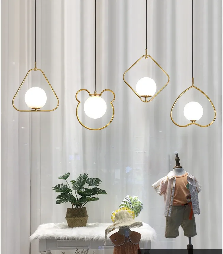 Постмодерн гальваническая Золотая маленькая люстра ресторанная барная стойка