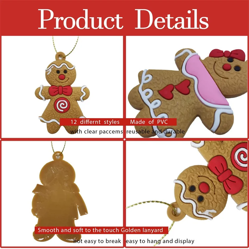 1 Set Gingerbread Man Ornaments for xmas Tree Decorations Tall Gingerman Hanging Charms Xmas Ornament Holiday Decor | Дом и сад