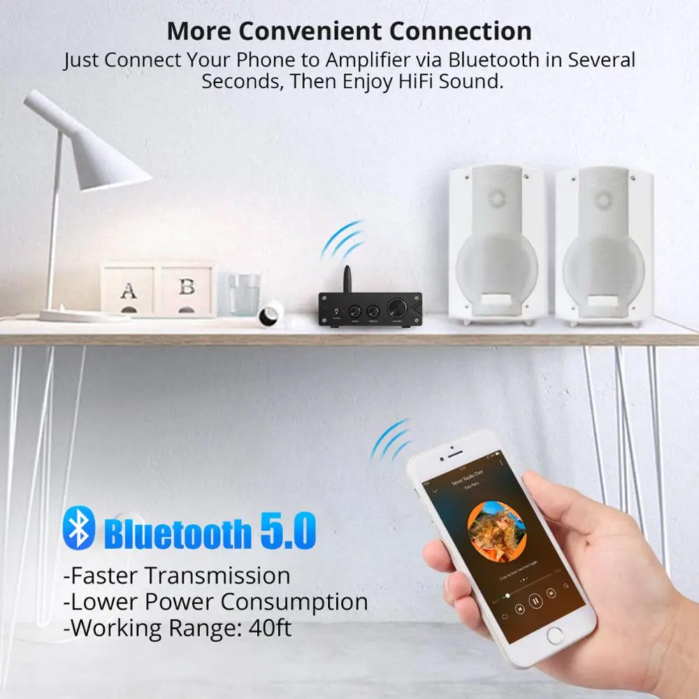 LiNKFOR 100W + усилитель звука Hi-Fi Класс D встроенный Bluetooth-совместимый 5 0 с басами и
