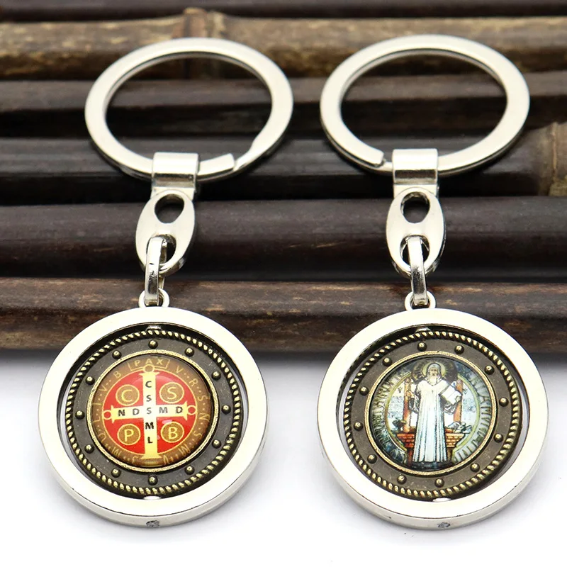 

Вращающаяся подвеска в виде креста Святого Бенедикта, католическая 3D Крест Иисуса, настенный карася, украшение для дома и часовни