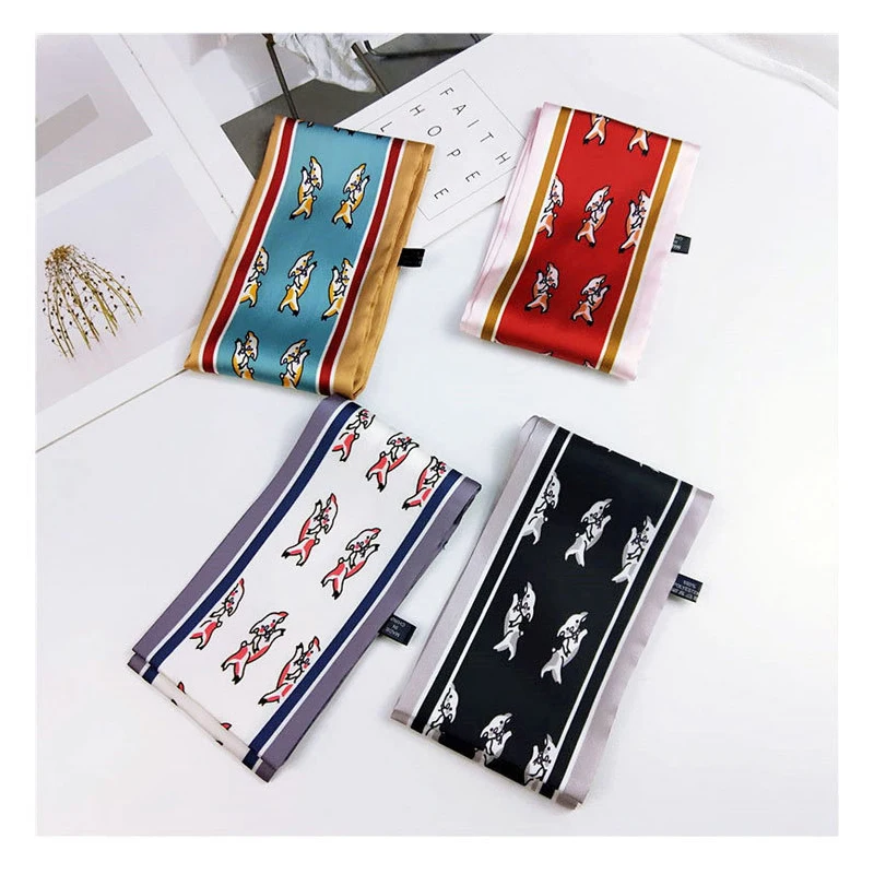 Женский Шелковый Атласный платок с цветочным принтом элегантный шарф лентой 2019 |