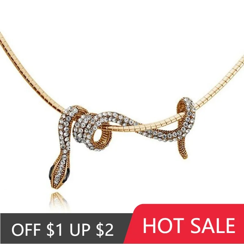 POPACC 1 шт. золотое ожерелье из питона инкрустированное цирконием с медальоном в