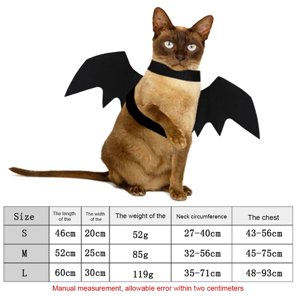 

Pet Halloween Carnival Cosplay Costume Quick-release Buckle Adjustable Bat Wings For Cats Dogs