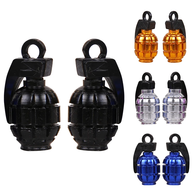 

4 Pcs Durable Bicycle Valve Biycle Grenades Shape Tire Wheel Rims Stem Air Valve Caps Aluminum Bicycle Valve Bicycle Accessories