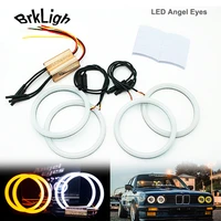 4pcs for bmw e30 e32 e34 dual color white yellow drl led angel eyes halo rings cotton light daytime running lamp car accessories