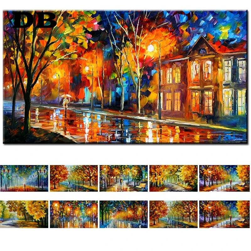 

Landscape Painting Wall Art Oil Painting Lover In The Rainy Light Road Canvas Painting Wall Pictures For Living Room Home Decor