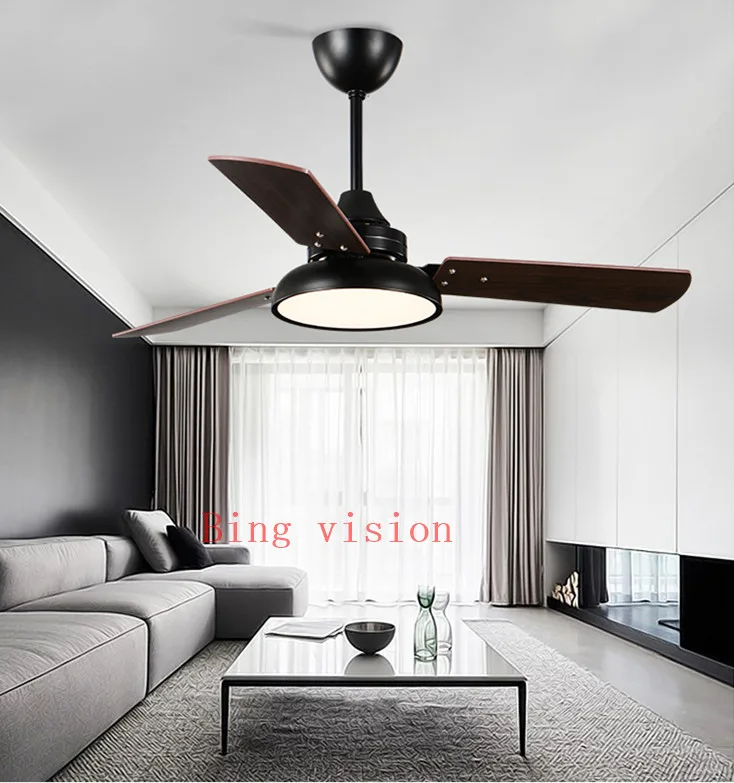 Nordic промышленного ветер потолочные вентиляторы 220 В деревянный потолочных