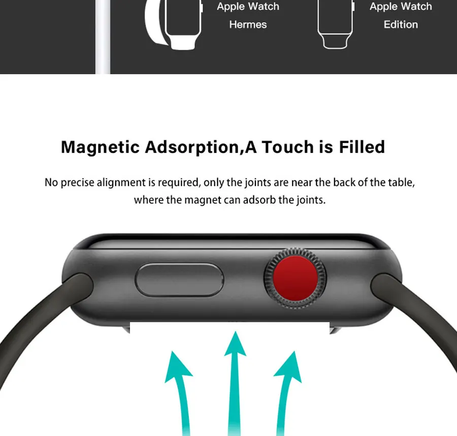 2 в 1 Беспроводное зарядное устройство для Apple Watch Series 1 2 3 4 USB Магнитный зарядный кабель 3,3 футов/1 метр для iPhone X XR XS 8 8 Plus