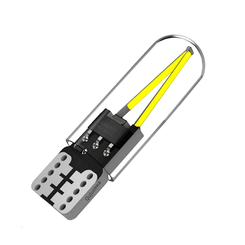 10 шт. T10 2825 WY5W W5W лампы накаливания COB Светодиодный стеклянный корпус клиновидная