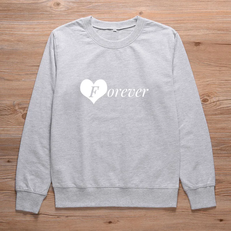 ONSEME Best Frieds Forever Print Harajuku Толстовка для женщин 80s 90s свитшот в стиле грандж лучшие друзья соответствующие BFF Friend Топы S-31 - Цвет: Gray-Forever
