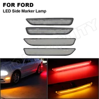 clear lens front amber rear red led fender side marker light turn signal lamp for ford mustang 2010 2011 2012 2013 2014