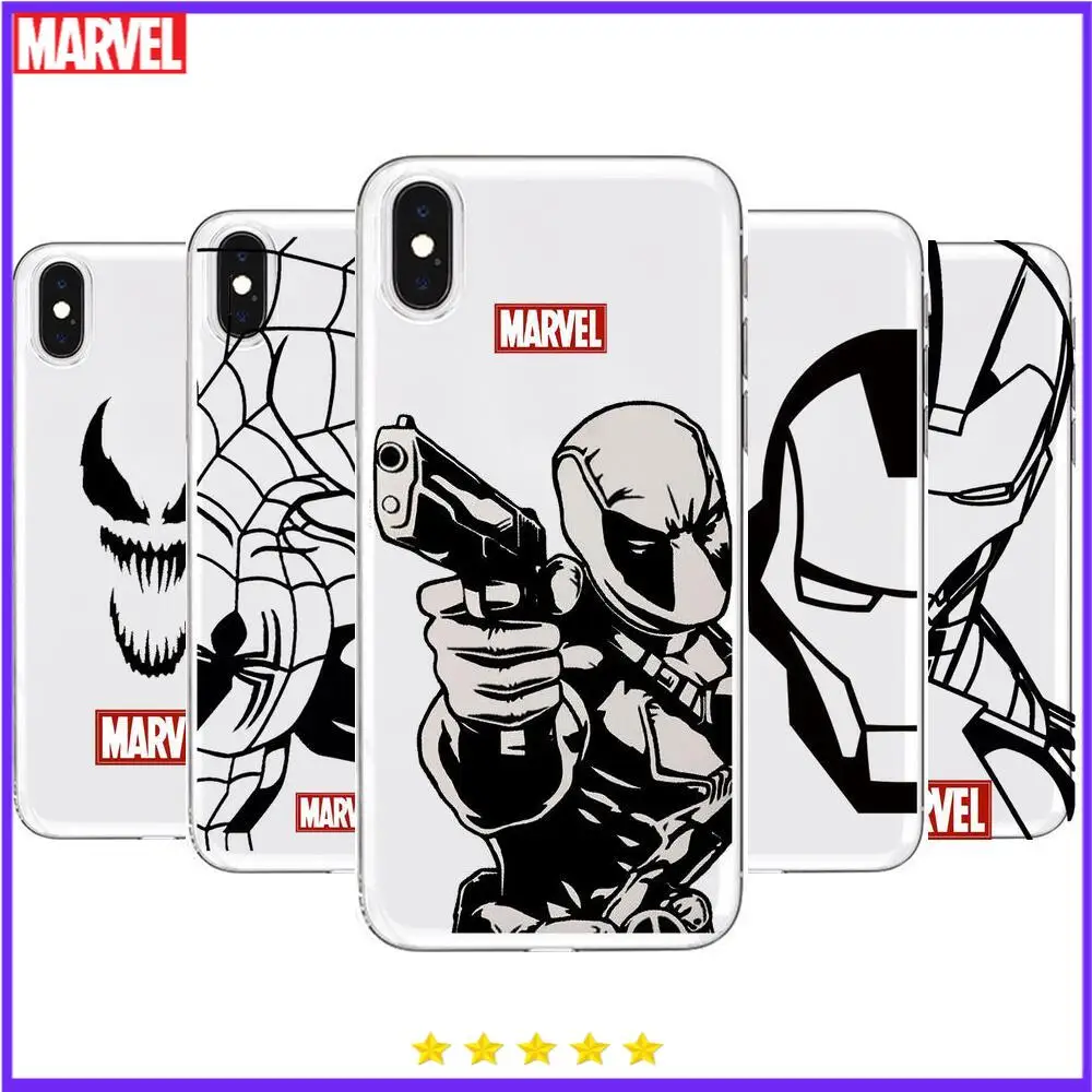 

Marvel Iron Man Spiderman Anime Transparent Phone cover hull For SamSung Galaxy S8 S9 S10e S20 S21 S30 Plus S20 fe 5G Lite Ult