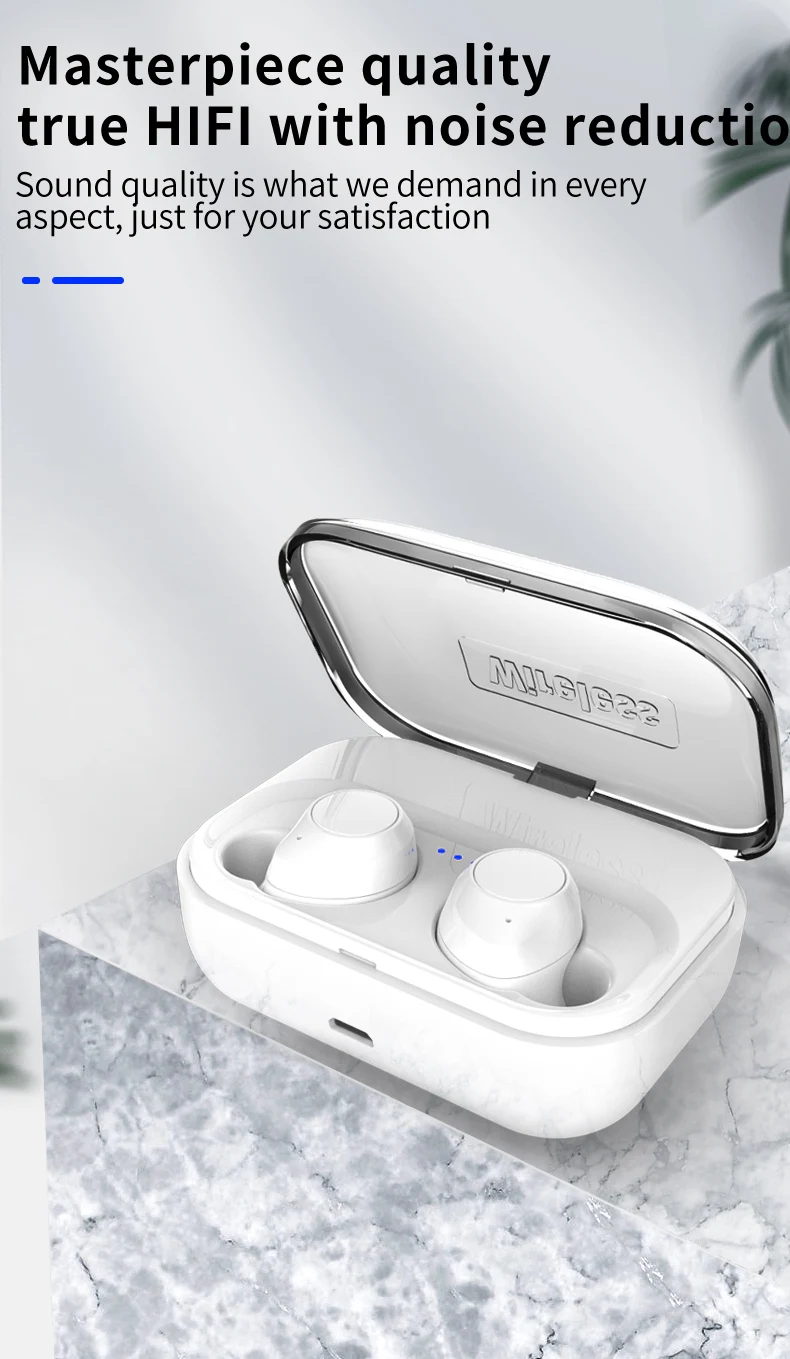 H1 беспроводные Bluetooth наушники Bluetooth 5,0 наушники с двойным микрофоном для iPhone Xaiomi huawei