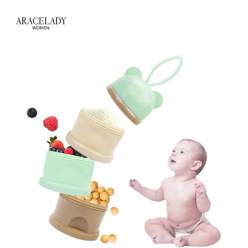 3 Слои мультфильм Портативный Детские Еда хранения Коробки плодоовощ