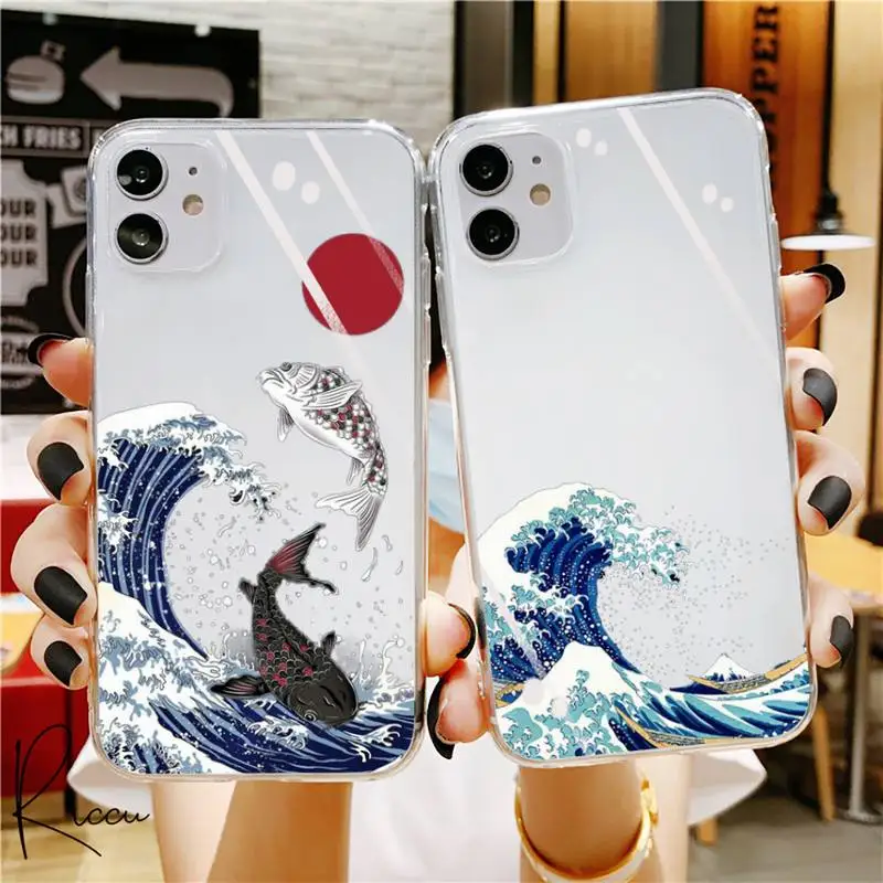 

Reall Kanagawa Big Wave Phone Case for iphone 12 pro max mini 11 pro XS MAX 8 7 6 6S Plus X 5S SE 2020 XR Transparent case cover