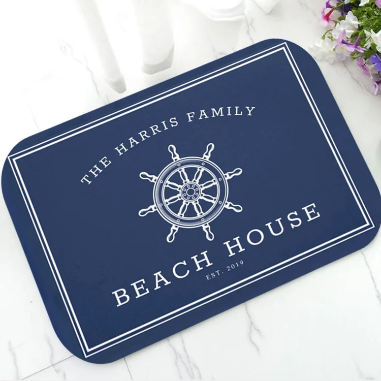 Морской винтажный коврик с якорем для пляжного дома персонализированный темно