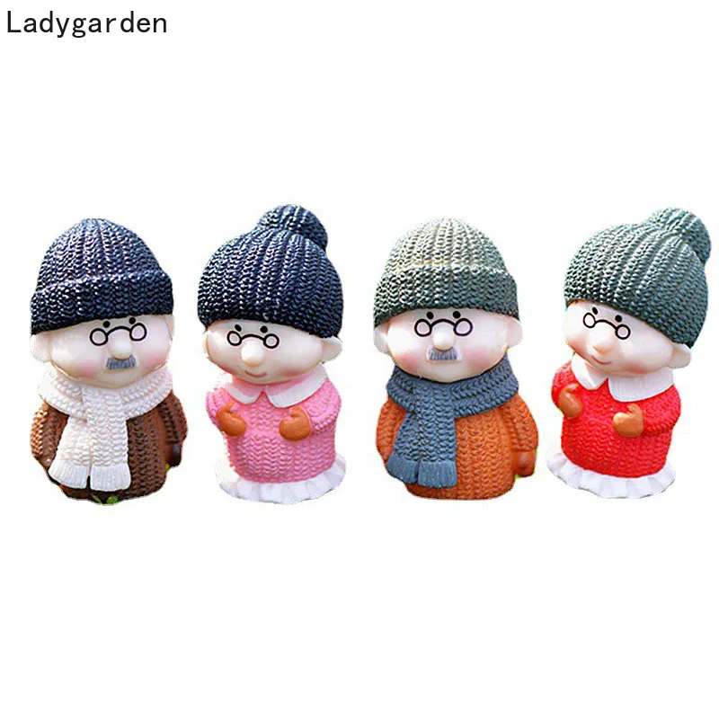 

10PCS 5cm Resin Ornament Miniature Figurine Plant Pot Fairy Garden Decor Little Couple Doll Home Decoration Model Figurines