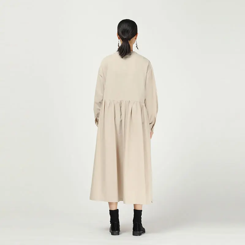 XITAO плиссированное платье размера плюс модное новинка 2020 весеннее длинный рукав