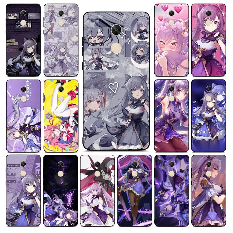

Keqing Genshin Impact Anime Manga Phone Case for Redmi Note 8 7 9 4 6 pro max T X 5A 3 10 lite pro