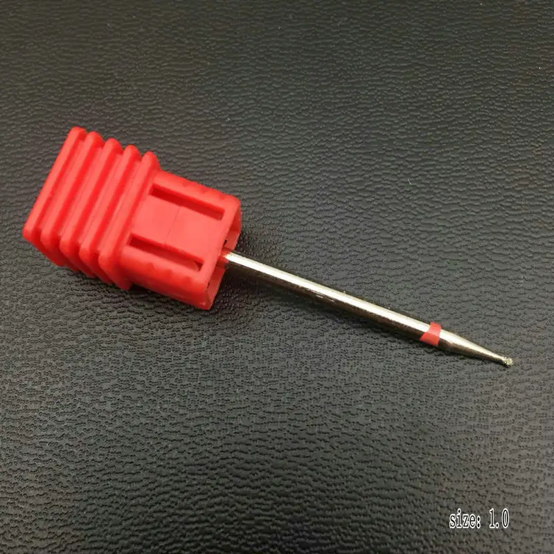 6 Type Round Diamond Nail Drill Bits Rotary Drill For Manicure Electric Machine Accessories Nail Files Cutter Tools - Цвет: Red-1.0mm