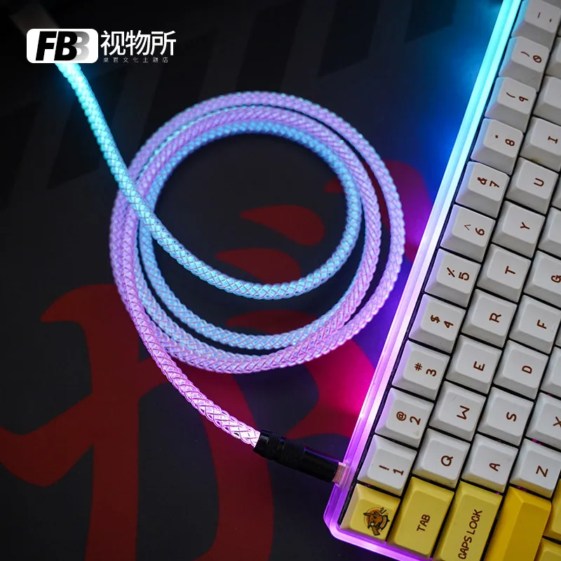 FBB kabloları tipi-c Aurora orijinal el yapımı özelleştirilmiş klavye cep telefonu kablosu şarj kablosu araba veri kablosu RGB işık etkisi