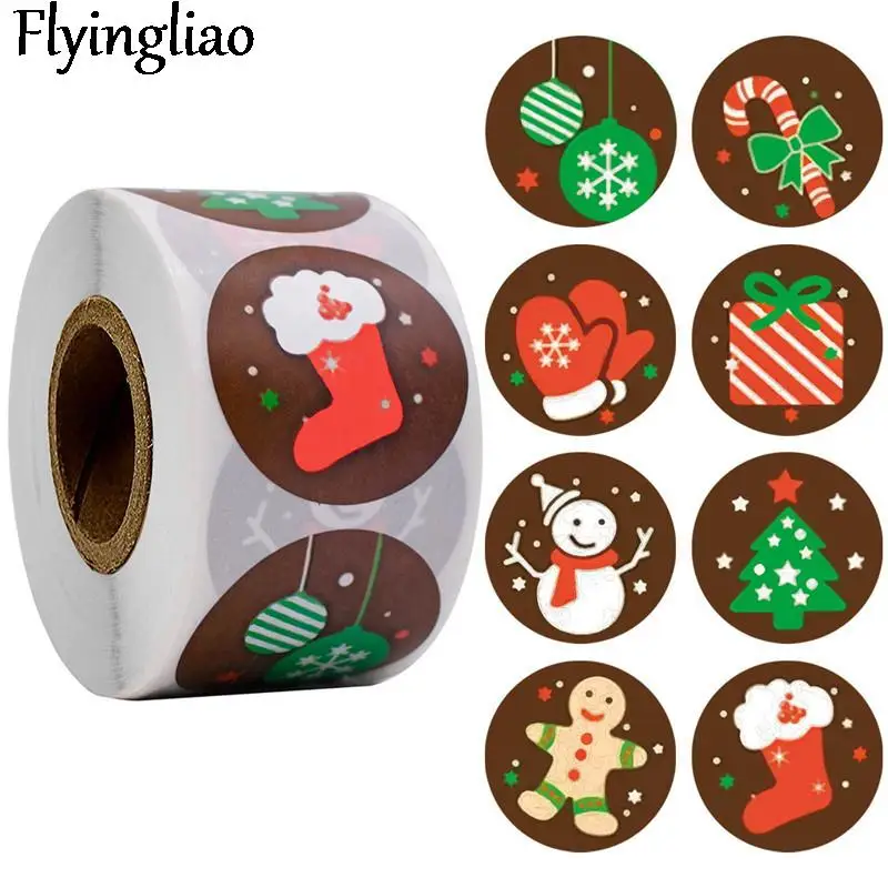 

100-500pcs Christmas 1 inch Scrapbooking Stickers Packs Waterproof Skateboard Luggage Motorcycle Guitar Graffiti Kid Toy gifts