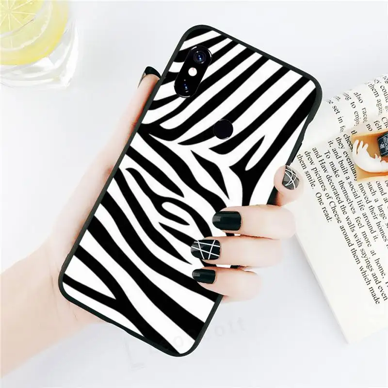 

Zebra print clip art Phone Case black For Xiaomi Redmi mi note 7 8t 9 9t 9s 8 10 10t 11 pro lite K20 max 3