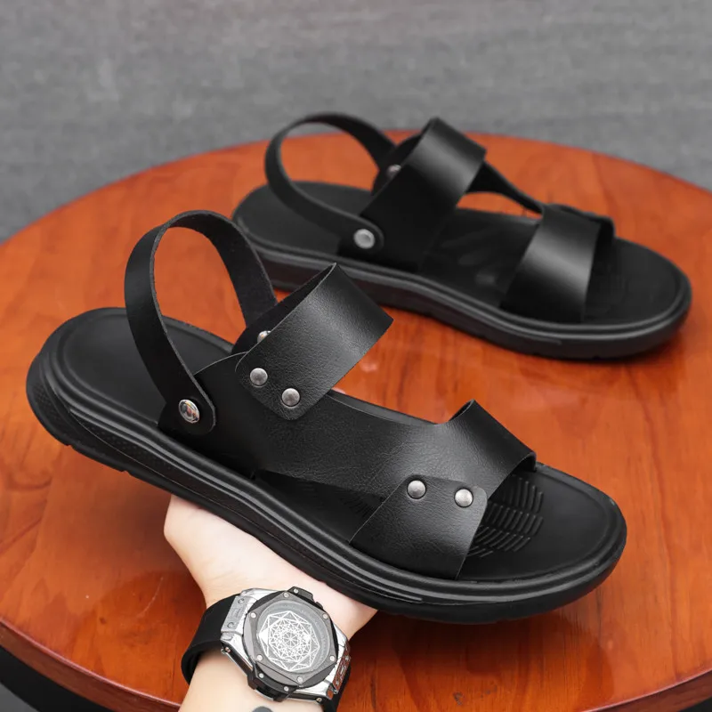 

Hollow Out Bathroom Luxury Wear-resistant Men's Summer Shoes Simplicity For Men Indoor Slippers Famous Brand High Quality