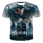 Мужская быстросохнущая футболка, Повседневная футболка с коротким рукавом и круглым вырезом, с 3D-принтом Веном, лето 2020